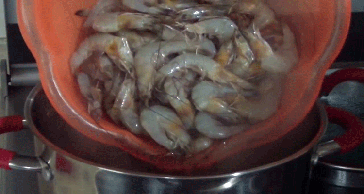como fazer camarão cozido